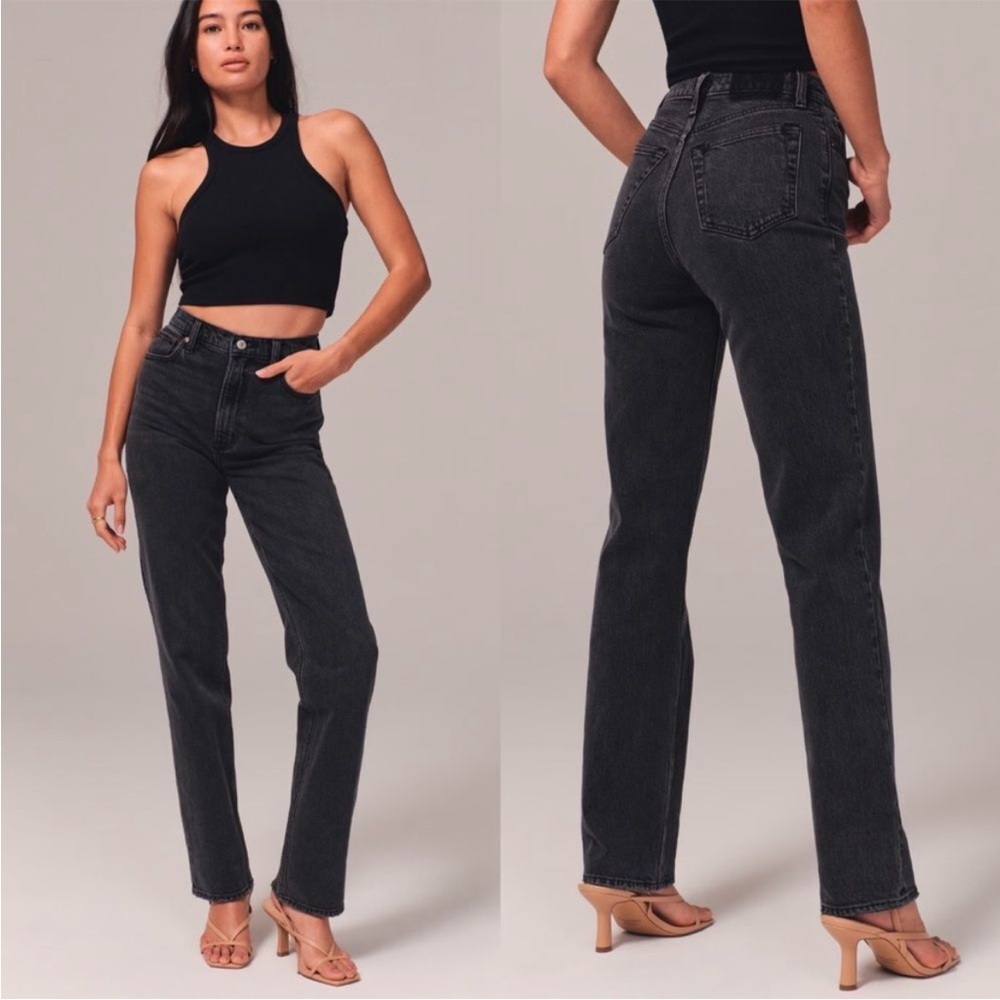 Abercrombie & Fitch Black Straight Leg Jeans
